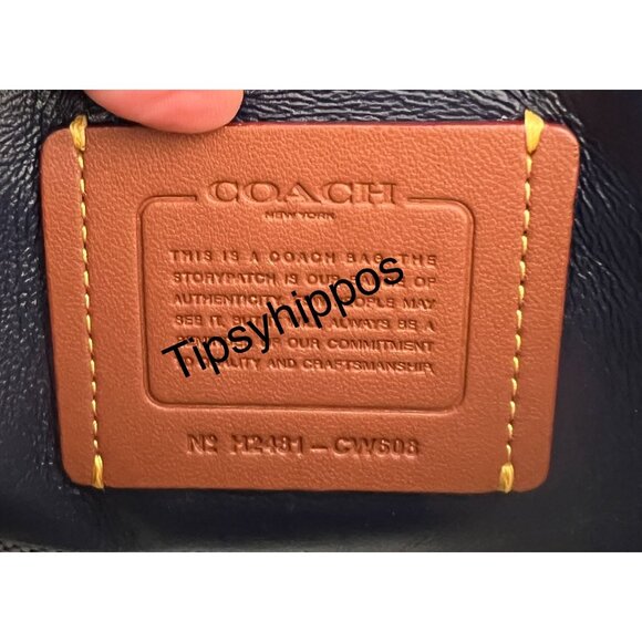 NEW WITH TAGS!! SOLD OUT!  AUTHENTIC Coach Blue Velvet Quilted Tabby 20 - Picture 10 of 14